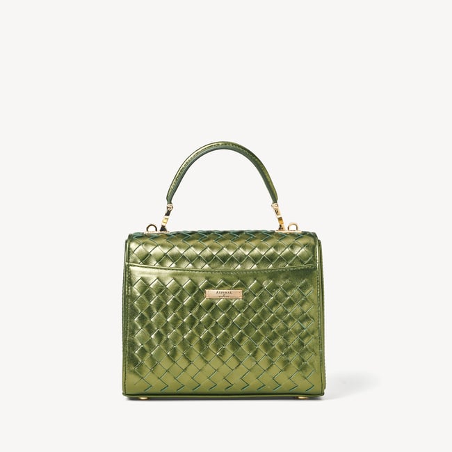 Midi Mayfair® Verdant Green Metallic Woven Leather