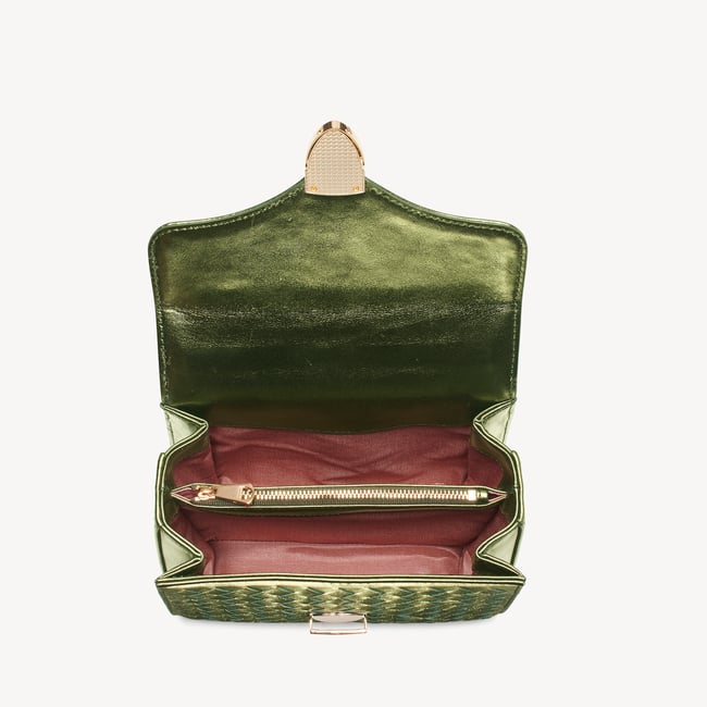 Midi Mayfair® Verdant Green Metallic Woven Leather