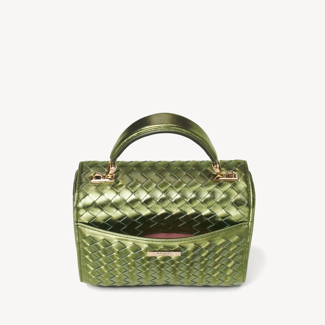 Midi Mayfair® Verdant Green Metallic Woven Leather