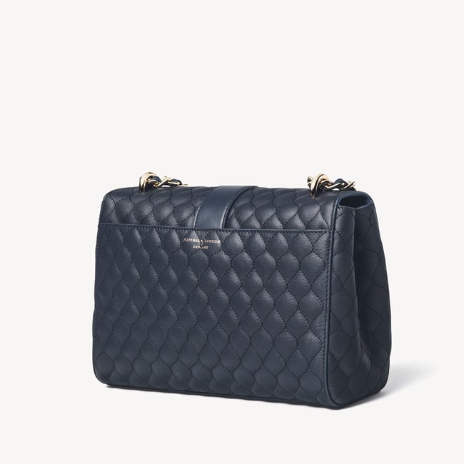 Large Lottie Navy Quilted Kaviar