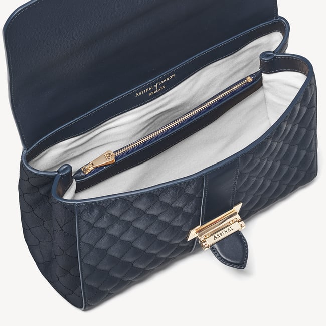 Large Lottie Navy Quilted Kaviar