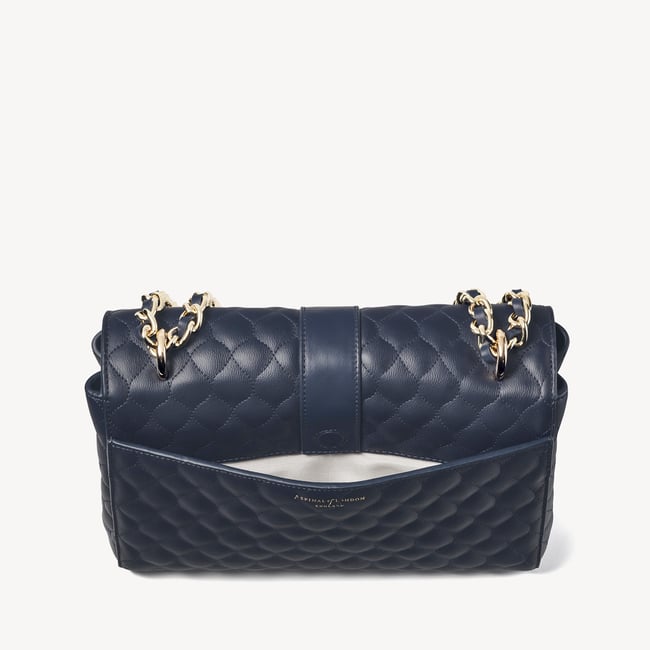 Large Lottie Navy Quilted Kaviar