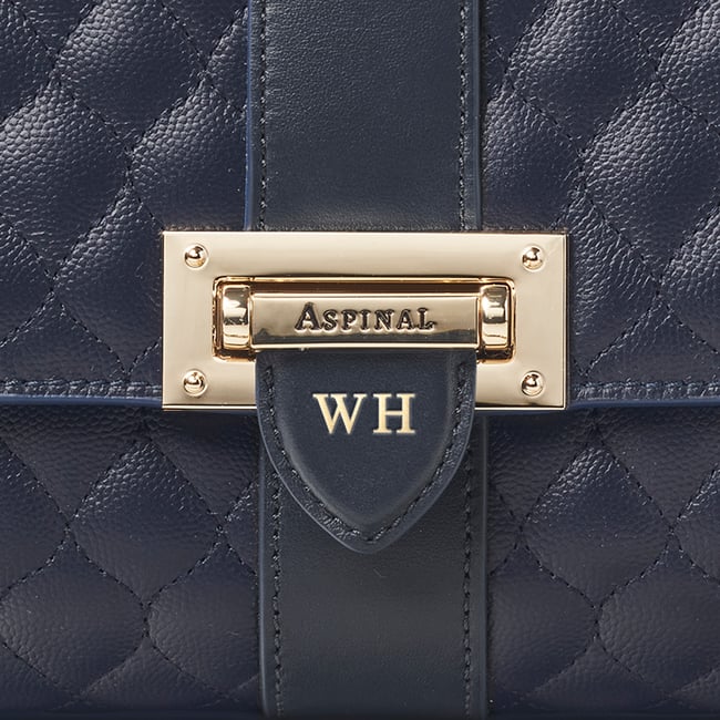 Large Lottie Navy Quilted Kaviar