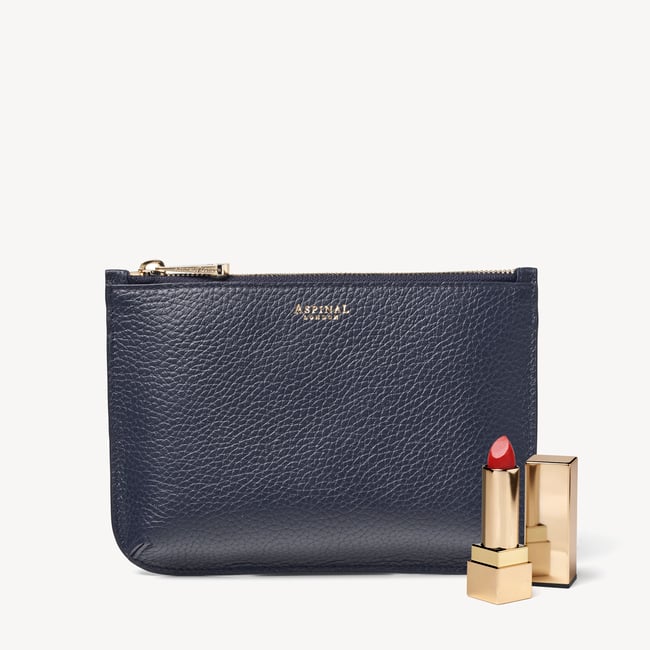 Medium Ella Pouch Navy Pebble
