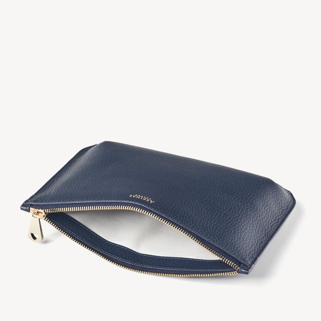 Large Ella Pouch Navy Pebble