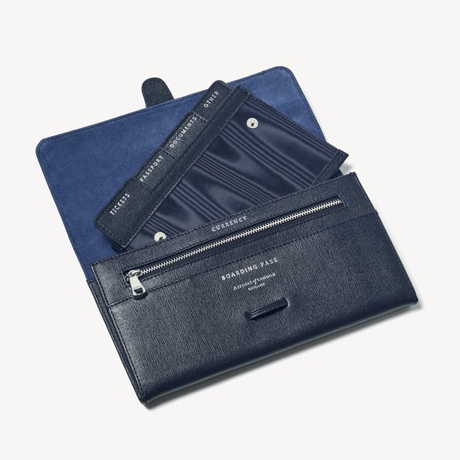 Travel Wallet  Navy Saffiano