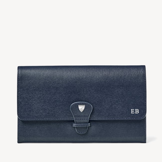 Travel Wallet  Navy Saffiano