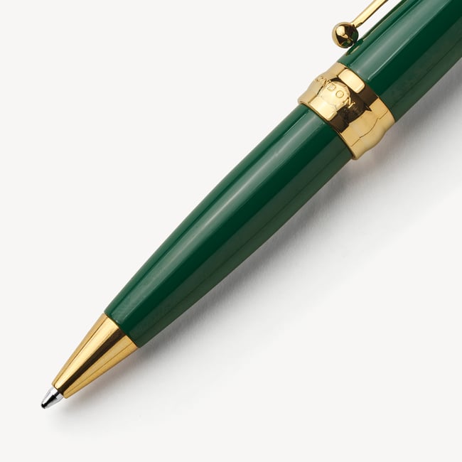 Baby Ballpoint Enamel Pen British Racing Green & 18ct Gold Plated
