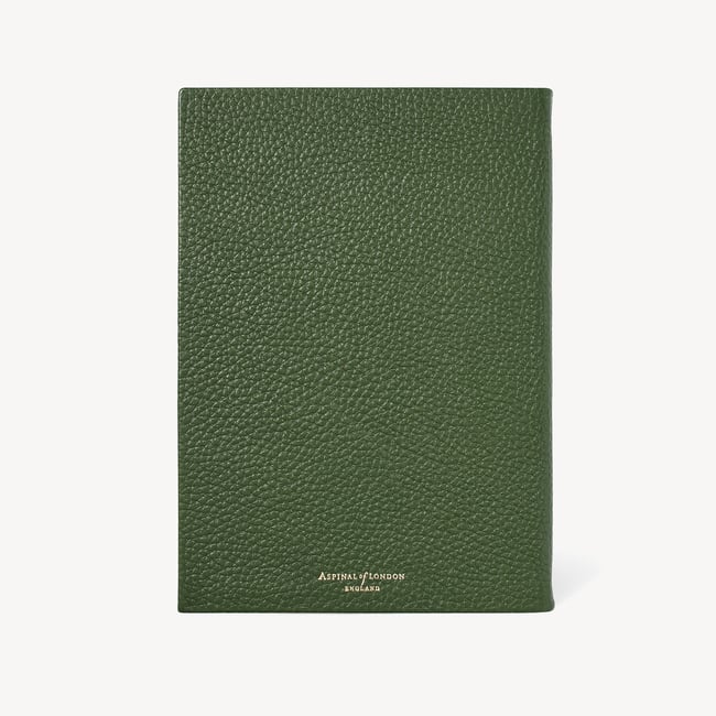 A5 Leather Bound Notebook Racing Green Pebble