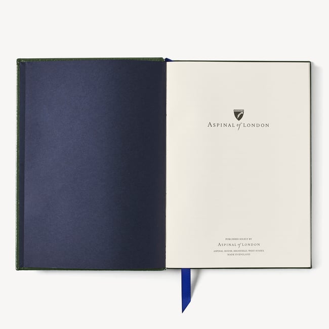 A5 Leather Bound Notebook Racing Green Pebble