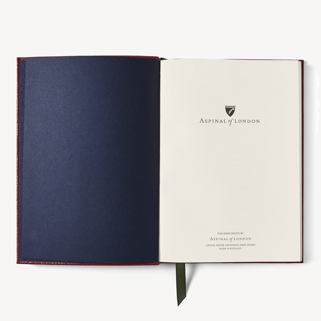 A5 Leather Bound Notebook Merlot Pebble