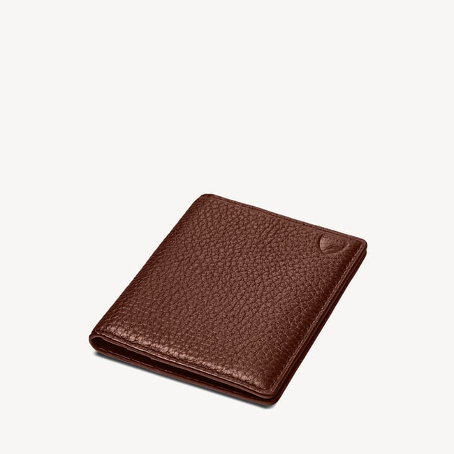 Double Fold Credit Card Holder Tobacco Pebble