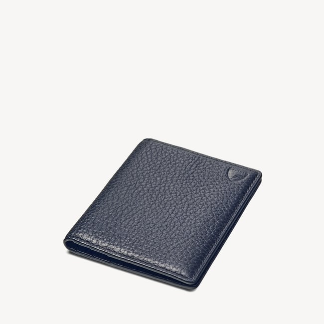Double Fold Credit Card Holder Navy Pebble