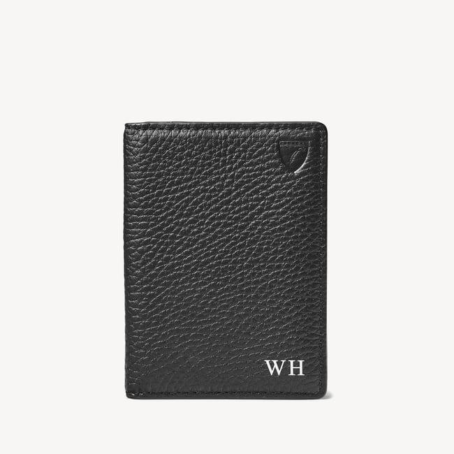 Double Fold Credit Card Holder Black Pebble