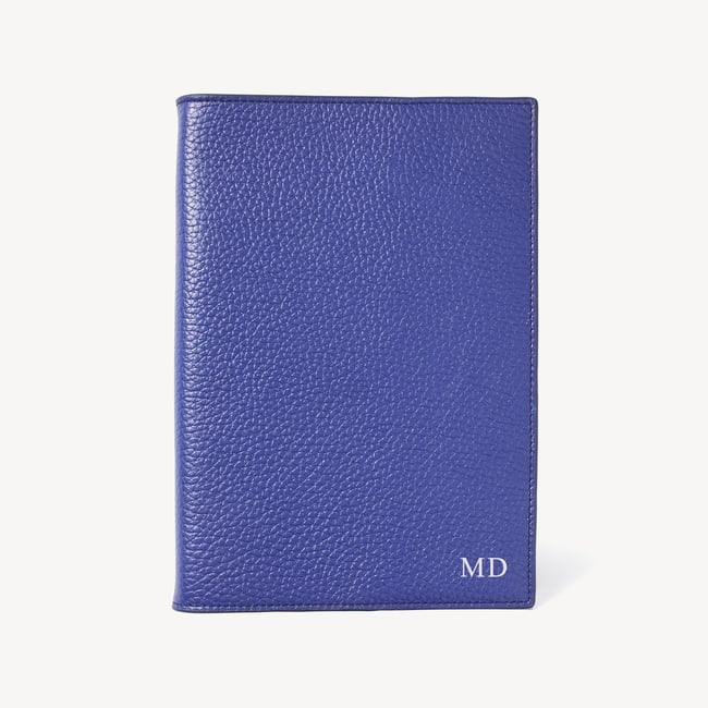 A5 Refillable Luxury Journal Cobalt Blue Pebble with Soft Suede Lining