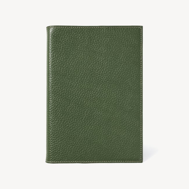 A5 Refillable Luxury Journal Racing Green Pebble with Soft Suede Lining