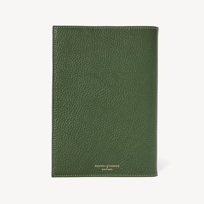 A5 Refillable Luxury Journal Racing Green Pebble with Soft Suede Lining