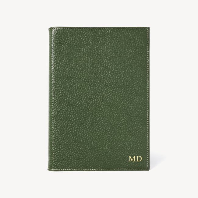 A5 Refillable Luxury Journal Racing Green Pebble with Soft Suede Lining