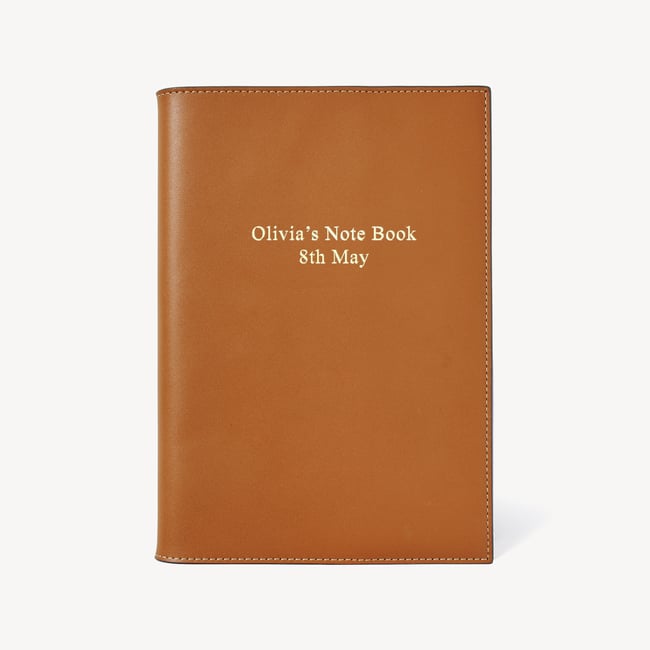 A5 Refillable Luxury Journal Smooth Tan with Soft Suede Lining