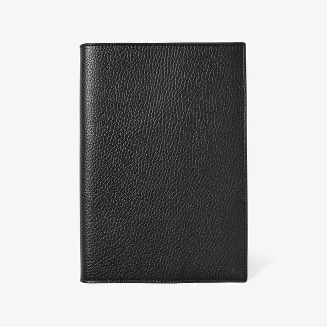 A5 Refillable Luxury Journal Black Pebble with Soft Suede Lining