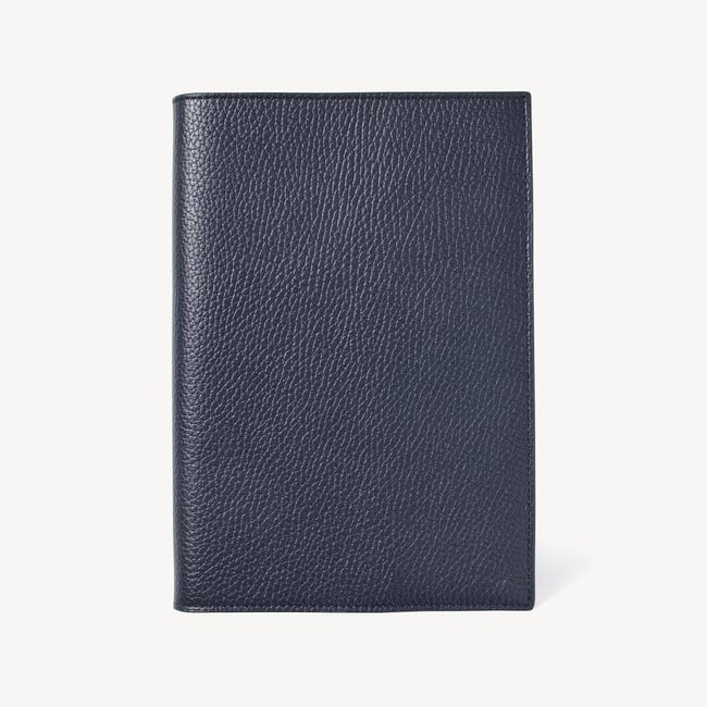 A5 Refillable Luxury Journal Navy Pebble with Soft Suede Lining