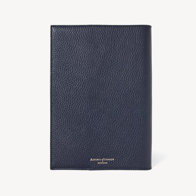A5 Refillable Luxury Journal Navy Pebble with Soft Suede Lining