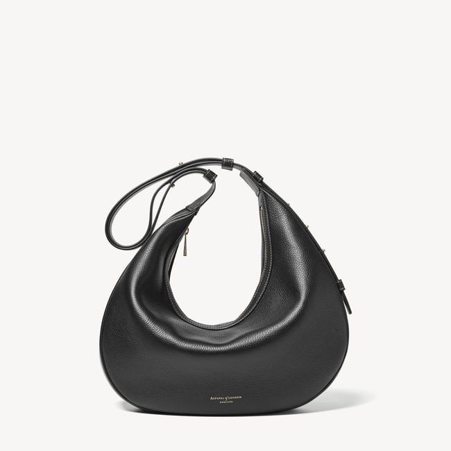 Soho Large Crescent Black Milled Pebble
