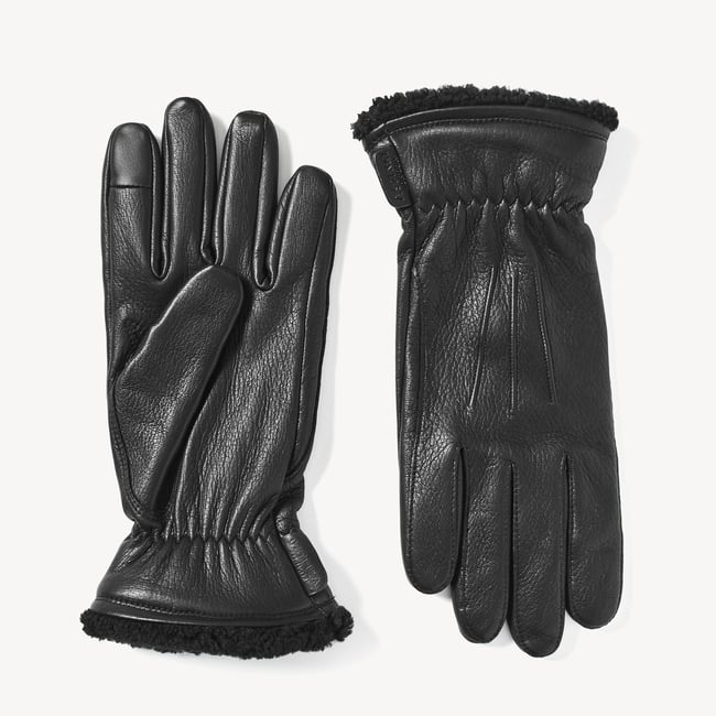 Women's Deerskin Leather Gloves Black Deerskin