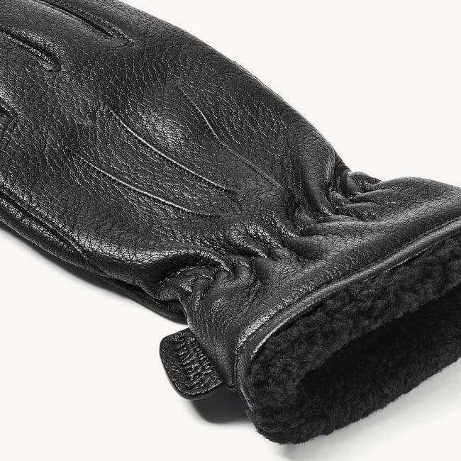 Men's Deerskin Leather Gloves Black Deerskin