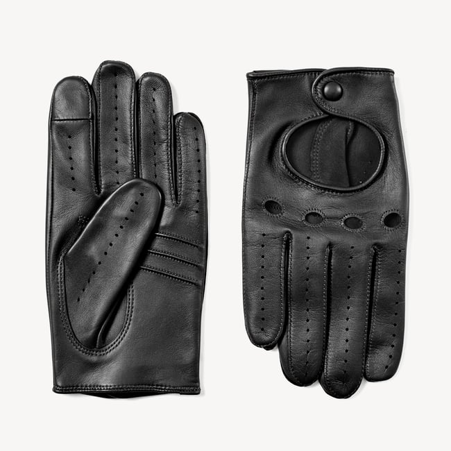 Men's Driving Gloves Black Nappa