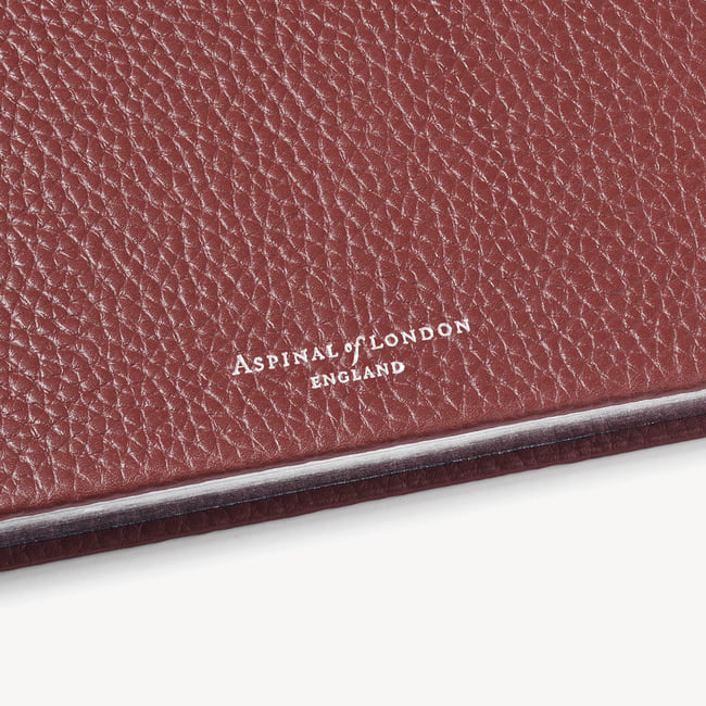 A5 Leather Bound Notebook Merlot Pebble