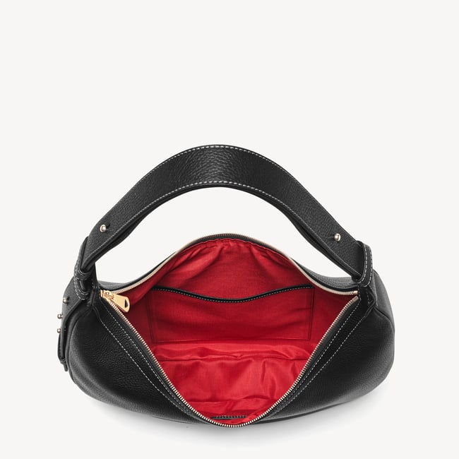 Soho Large Crescent Black Milled Pebble