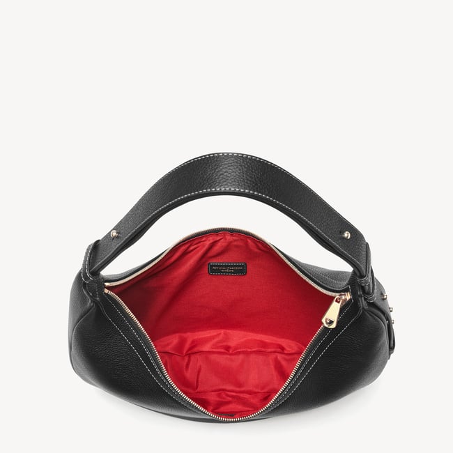 Soho Large Crescent Black Milled Pebble
