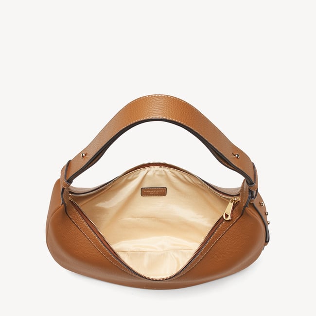 Soho Large Crescent Tan Milled Pebble
