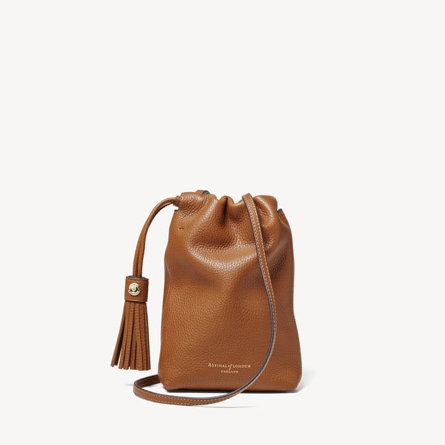 Soho Crossbody Pouch Tan Milled Pebble