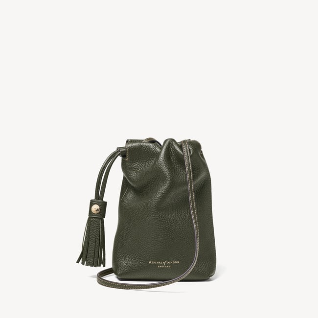 Soho Crossbody Pouch Forest Green Milled Pebble