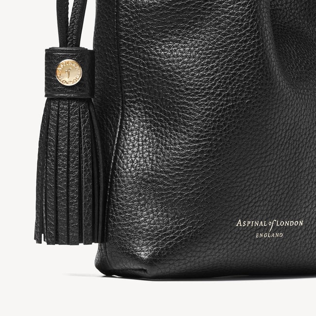 Soho Crossbody Pouch Black Milled Pebble