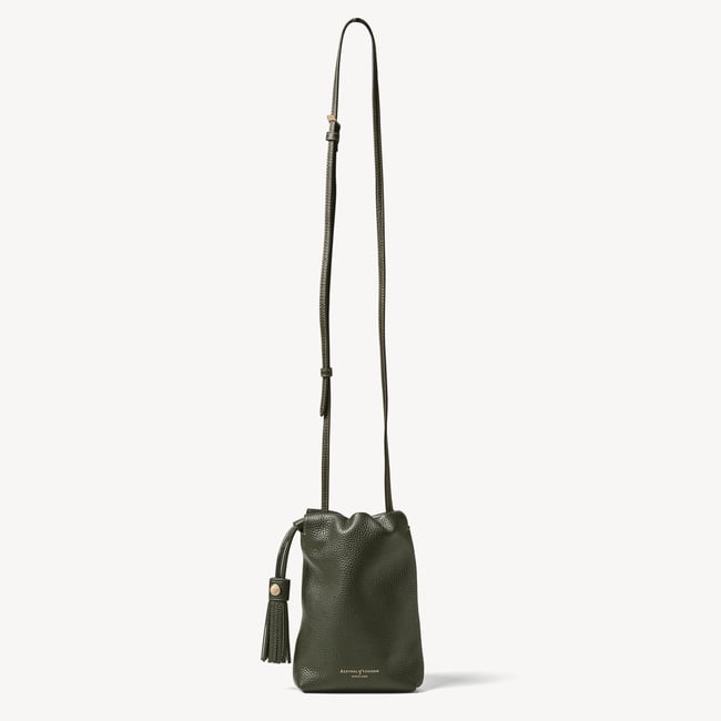 Soho Crossbody Pouch Forest Green Milled Pebble