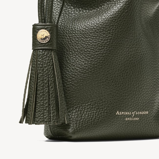 Soho Crossbody Pouch Forest Green Milled Pebble