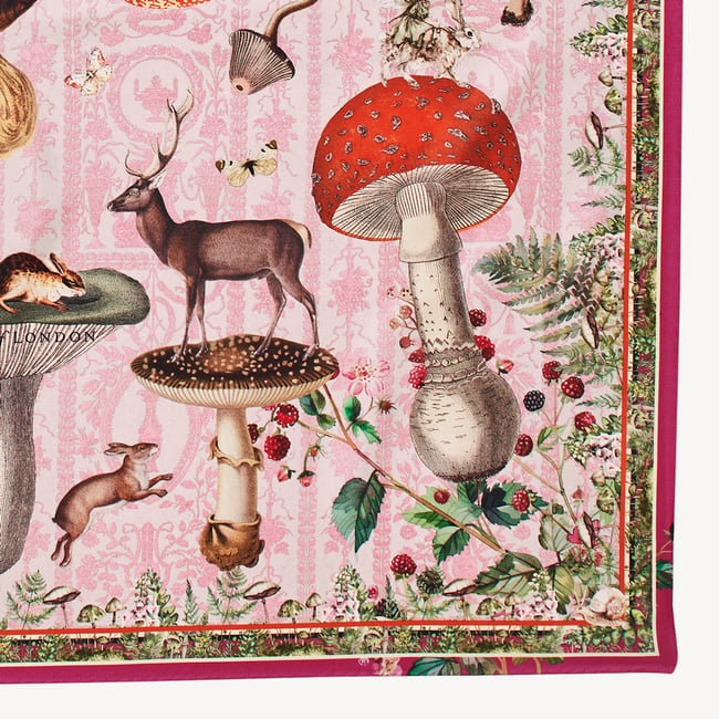 Enchanted Garden Silk Scarf Pale Pink Pure Silk