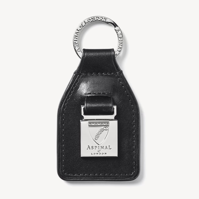 Shield Plaque Keyring Smooth Black