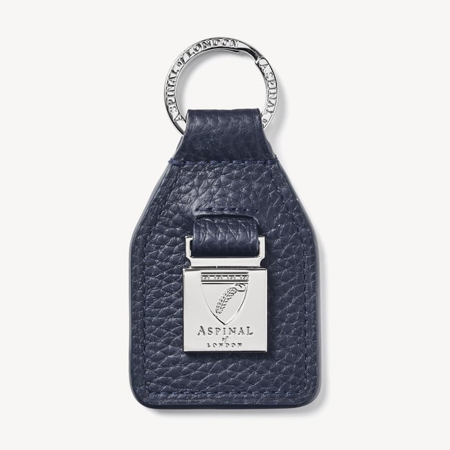 Shield Plaque Keyring Navy Pebble