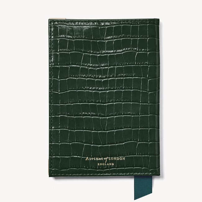 Passport Cover Deep Shine Evergreen Small Croc
