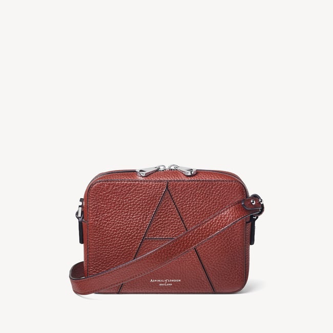 Camera Crossbody Merlot Pebble