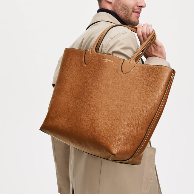 Hudson Tote Tan Milled Pebble