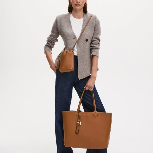 Hudson Tote Tan Milled Pebble