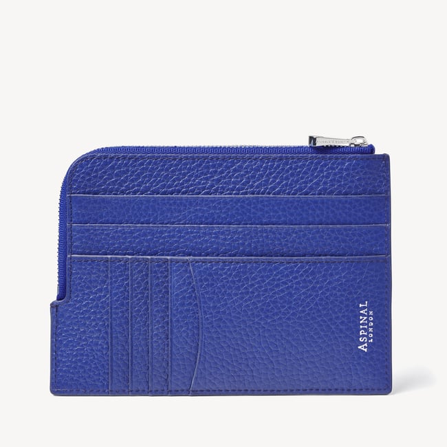 Zipped Travel Wallet Cobalt Blue Pebble