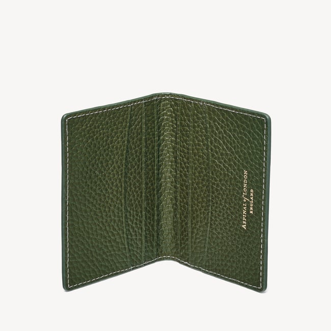 Double Fold Credit Card Holder Racing Green Pebble