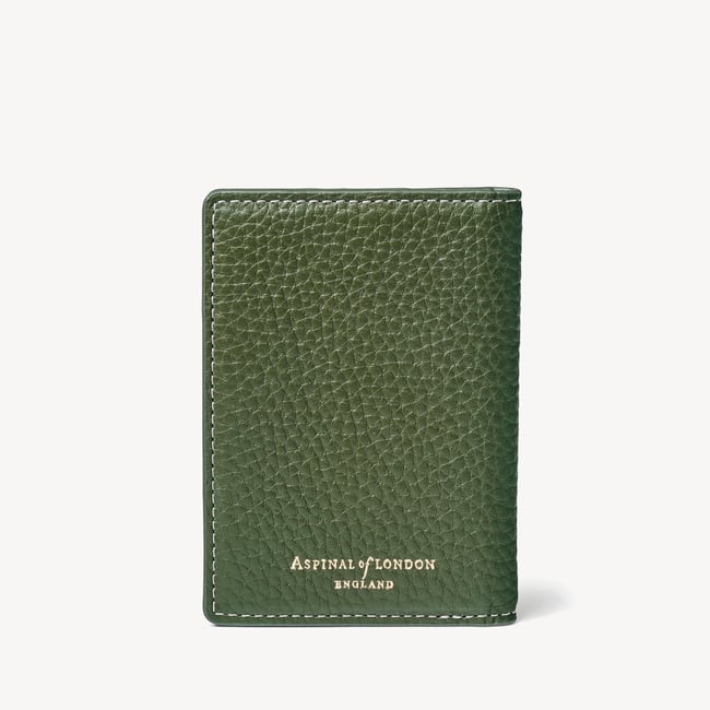 Double Fold Credit Card Holder Racing Green Pebble