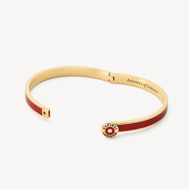 Thin Enamel Bangle Cardinal Red Enamel & 18ct Gold Plated